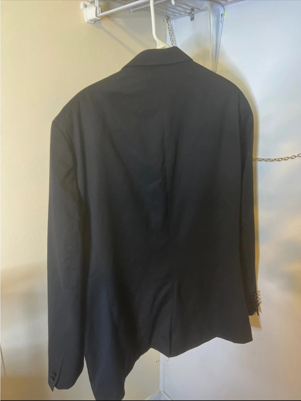 Madison Black Satin-Lapel Blazer with Burgundy Lining - Picture 6 of 6